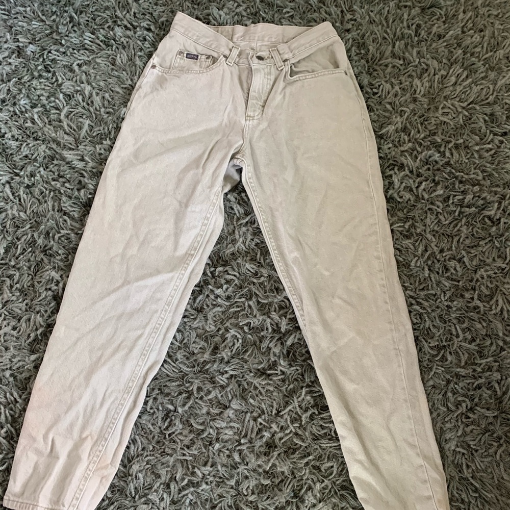 Light wash green Denim mom jeans